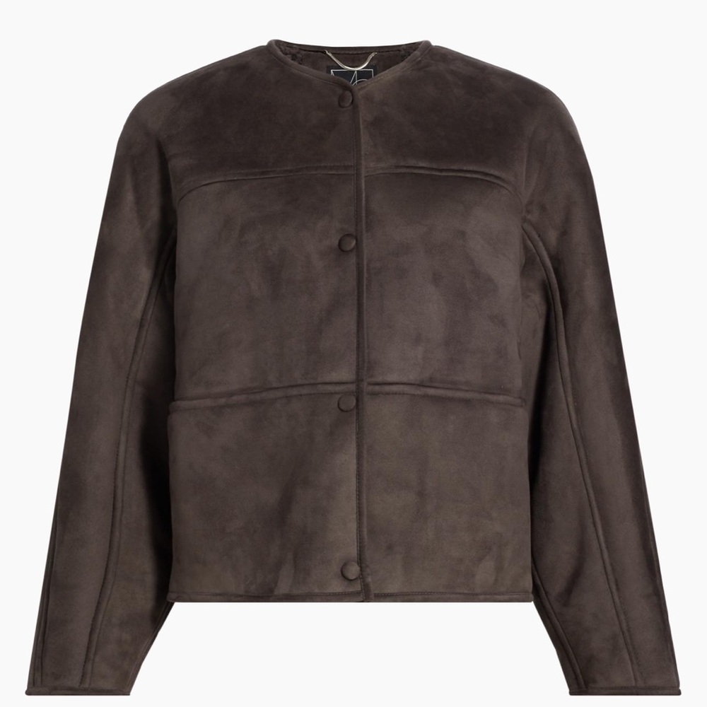 Heather Collarless Reversible Coat